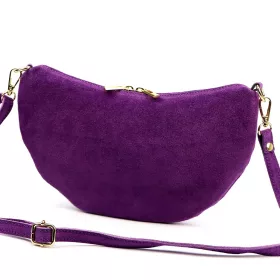   Luka 26-128 lila női velúr bőr oldaltáska, crossbody 30 x 17 x 5 cm