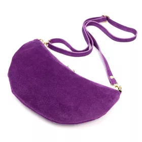   Luka 26-128 lila női velúr bőr oldaltáska, crossbody 30 x 17 x 5 cm