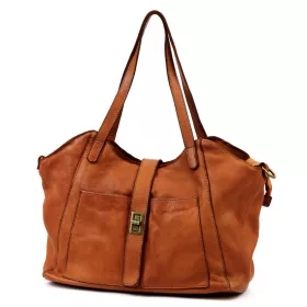 VS 048 konyak női bőr shopper 45 x 26 x 14 cm
