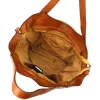 VS 016 konyak női bőr válltáska, shopper 45 x 32 x 15 cm
