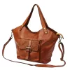 VS 016 konyak női bőr válltáska, shopper 45 x 32 x 15 cm