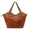 VS 016 konyak női bőr válltáska, shopper 45 x 32 x 15 cm