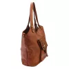 VS 016 konyak női bőr válltáska, shopper 45 x 32 x 15 cm