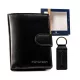 Peterson PTN SET-M-1542L-KCS fekete férfi marhabőr pénztárca