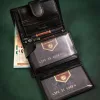 Peterson PTN SET-M-1542L-KCS fekete férfi marhabőr pénztárca