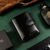 Peterson PTN SET-M-1542L-KCS fekete férfi marhabőr pénztárca
