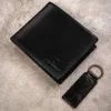 Peterson PTN SET-M-N994-GVT fekete férfi marhabőr pénztárca