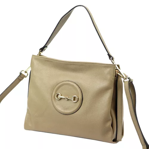 Luka 20-043 DOLLARO taupe női bőr kézitáska 31 x 25 x 12 cm