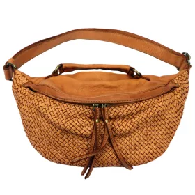   VS 022 konyak női bőr oldaltáska, crossbody 39 x 20 x 11 cm