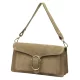 Luka 26-126 taupe női velúr bőr bőr kézitáska, válltáska 26.5 x 14.5 x 10 cm