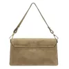 Luka 26-126 taupe női velúr bőr bőr kézitáska, válltáska 26.5 x 14.5 x 10 cm