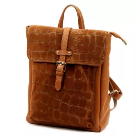   Luka 26-150 CROCO barna női marhabőr hátizsák 29 x 32 x 12 cm