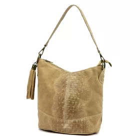   Luka 26-027 CROCO homokszínű női bőr válltáska 26 x 26 x 16 cm