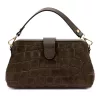 Luka 26-156 CROCO barna női bőr kézitáska 27 x 16 x 10 cm