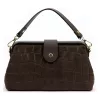Luka 26-156 CROCO barna női bőr kézitáska 27 x 16 x 10 cm
