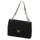 Camilla PREMIUM 10.017 MAXI fekete női velúr bőr bőr kézitáska, válltáska 32 x 20 cm
