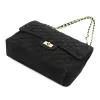 Camilla PREMIUM 10.017 MAXI fekete női velúr bőr bőr kézitáska, válltáska 32 x 20 cm