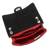 Camilla PREMIUM 10.017 MAXI fekete női velúr bőr bőr kézitáska, válltáska 32 x 20 cm