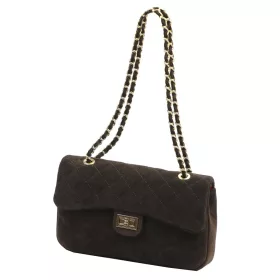   Camilla PREMIUM 10.017 MIDI barna női velúr bőr bőr kézitáska 28.5 x 17.5 x 10 cm