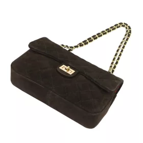   Camilla PREMIUM 10.017 MIDI barna női velúr bőr bőr kézitáska 28.5 x 17.5 x 10 cm