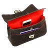 Camilla PREMIUM 10.017 MIDI barna női velúr bőr bőr kézitáska 28.5 x 17.5 x 10 cm