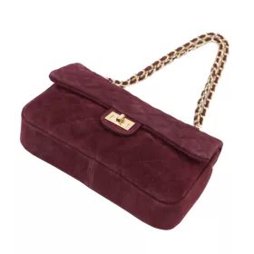   Camilla PREMIUM 10.017 MIDI bordó női velúr bőr bőr kézitáska 28.5 x 17.5 x 10 cm