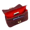 Camilla PREMIUM 10.017 MIDI bordó női velúr bőr bőr kézitáska 28.5 x 17.5 x 10 cm