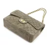 Camilla PREMIUM 10.017 MAXI mogyoróbarna női velúr bőr bőr kézitáska, válltáska 32 x 20 cm