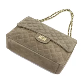   Camilla PREMIUM 10.023 MAXI (10.017) taupe női velúr bőr bőr kézitáska 32 cm