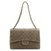 Camilla PREMIUM 10.023 MAXI (10.017) taupe női velúr bőr bőr kézitáska 32 cm