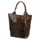 Luka 26-026 CROCO barna női bőr kézitáska 40 x 36 x 19 cm