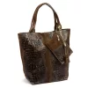 Luka 26-026 CROCO barna női bőr kézitáska 40 x 36 x 19 cm