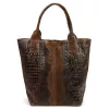 Luka 26-026 CROCO barna női bőr kézitáska 40 x 36 x 19 cm
