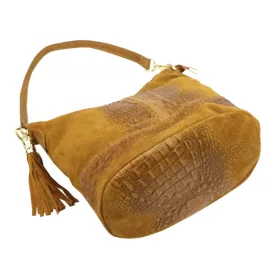   Luka 26-027 CROCO barna női bőr kézitáska 26 x 26 x 16 cm