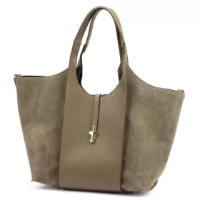Luka 26-068 taupe női bőr válltáska 45 x 30 x 16 cm
