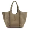 Luka 26-068 taupe női bőr válltáska 45 x 30 x 16 cm