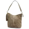 Luka 26-027 CROCO taupe női bőr válltáska 26 x 26 x 16 cm