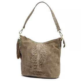   Luka 26-027 CROCO taupe női bőr válltáska 26 x 26 x 16 cm