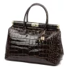 Luka 26-002 CROCO barna női bőr kézitáska 35 x 26.5 x 15.5 cm