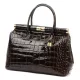 Luka 26-002 CROCO barna női bőr kézitáska 35 x 26.5 x 15.5 cm