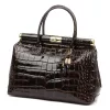 Luka 26-002 CROCO barna női bőr kézitáska 35 x 26.5 x 15.5 cm