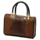 Luka 25-088 CROCO barna női bőr kézitáska 31.5 x 22.5 x 16 cm