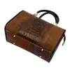 Luka 25-088 CROCO barna női bőr kézitáska 31.5 x 22.5 x 16 cm