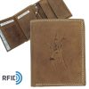 Giorgio Carelli vadász férfi bőr pénztárca őzbak motívummal, RFID védelemmel