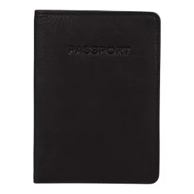   Burkely FUNDAMENTALS ANTIQUE AVERY fekete bőr útlevéltartó, 15 × 10 cm
