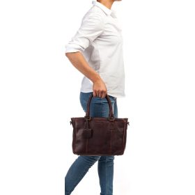   Burkely Fundamentals Antique Avery Handbag barna női bőr válltáska, kézitáska 33 x 21 x 12 cm