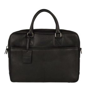   Burkely Antique Avery fekete bőr laptoptáska, oldaltáska 15,6"