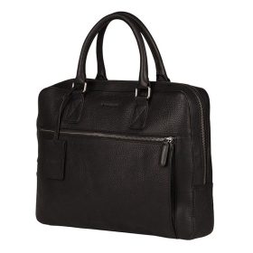   Burkely Antique Avery fekete bőr laptoptáska, oldaltáska 13"