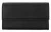 Uniszex fekete bőr brifkó, pénztárca 18 × 10,5 cm
