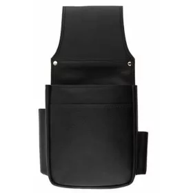   Uniszex fekete bőr pincértárca, brifkó tartó 17 × 29 cm